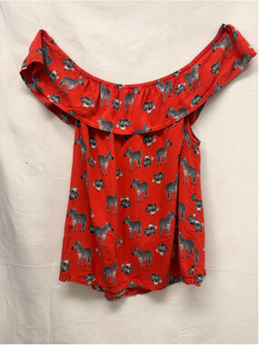 Women's Redherring Red/Orange & Black Zebra Print Off-Shoulder Blouse Plus 14